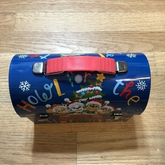 Paw Patrol Christmas Metal Tin Container Lunchbox Gift Box W/ Handle Blue - Picture 5 of 8